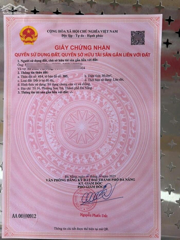 Hình ảnh Tôi cần bán lô đất kiệt 3m Trương Định , Phường Sơn Trà ( Vị trí cách bãi tắm Mân Thái 300m ) ⭐⭐⭐⭐⭐ 1