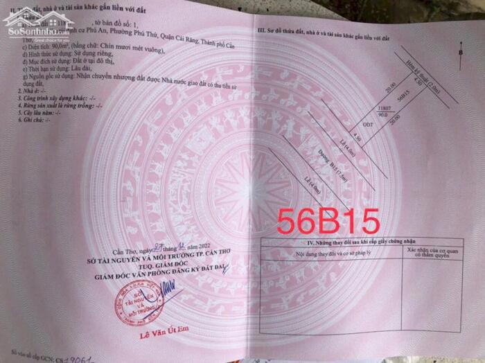 Hình ảnh Bán nền đẹp 56 B15 KDC Phú An, Quận Cái Răng, Cần Thơ 1