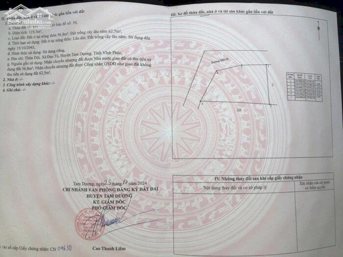 Hình ảnh Bán nhà cấp 4 góc 2 mt Thôn Dội, Tam Dương ngay chợ Đạo Tú lh_0987673102 2