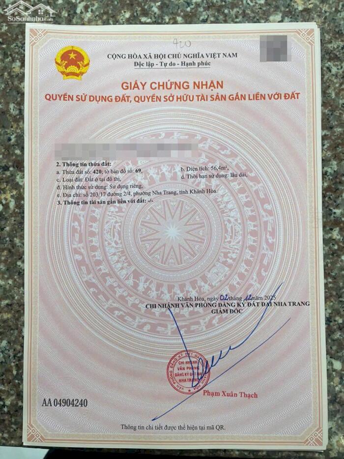 Hình ảnh BÁN 03 LÔ ĐẤT HẺM ĐƯỜNG 2/4 – P. VẠN THẮNG, NHA TRANG 1