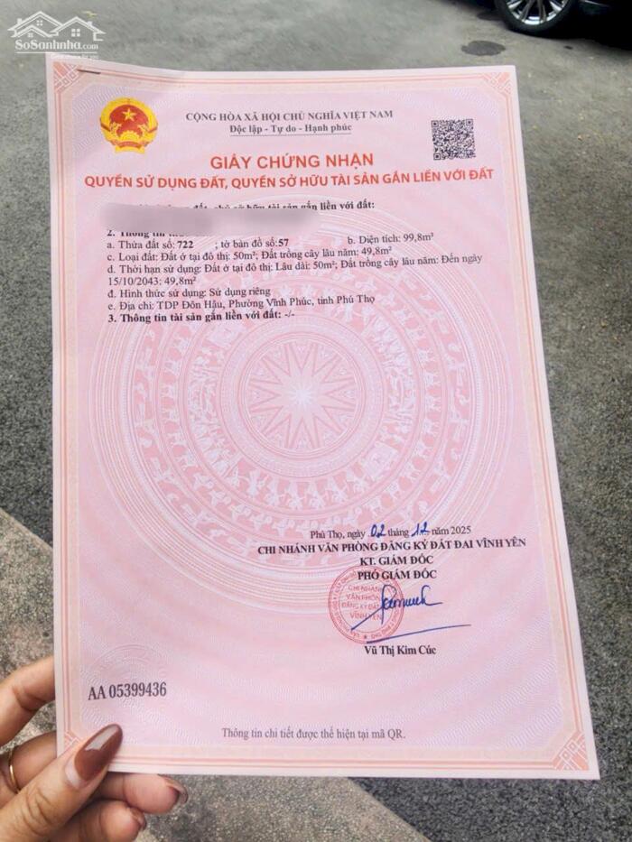 Hình ảnh Bán ô đất TDP Đôn Hậu, Khai Quang, Vĩnh Yên, Vĩnh Phúc 0