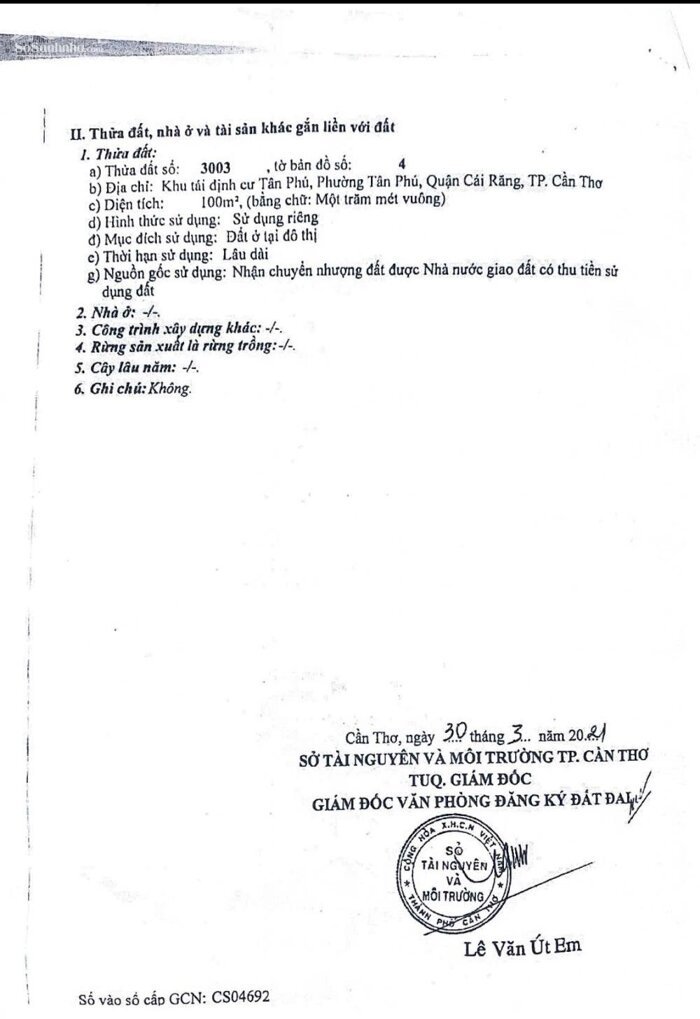 Hình ảnh Bán nền đẹp 100m² đường B5 KDC Tân Phú, Cái Răng, TP. Cần Thơ. Lh 0942495498 Phương 3