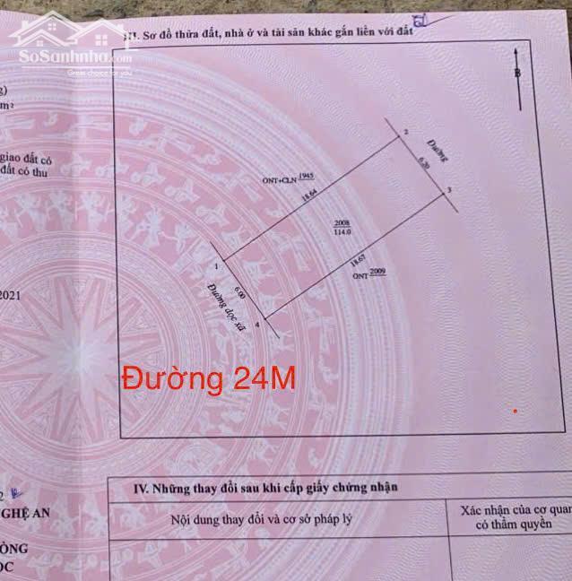 Hình ảnh Bán lô 114m2 mặt đường 24m Nghi Phong đẹp, Xóm 11 cũ 1