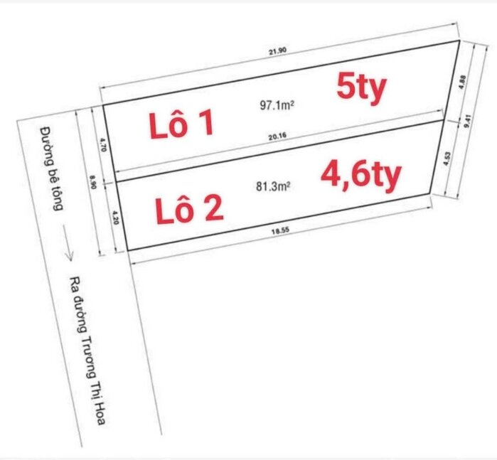 Hình ảnh Đất thổ cư 2/Tân Thới Hiệp 14-Q12.Dt 4,7x21~97m2~5ty 3