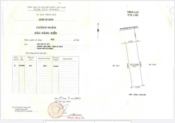 Hình ảnh Bán đất khu 4 Vĩnh Niệm tuyến 2 đường Bùi Viện cạnh Vinhomes Marina (70tr/m2) 2