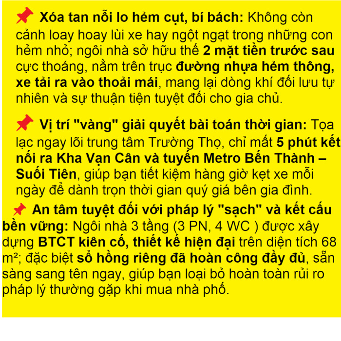 Hình ảnh Dừng lo " Hẻm nhỏ, pháp lý khó " | Sở hữu ngay nhà phố Thủ Đức| 2 mặt tiền hẻm xe hơi | 3 tầng 3 pn, chỉ 7 tỷ.n.n.n. 4
