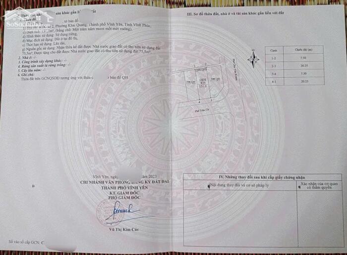 Hình ảnh Bán đất đẹp phố Trần Cừ trung tâm phường Khai Quang, TP Vĩnh Yên 1