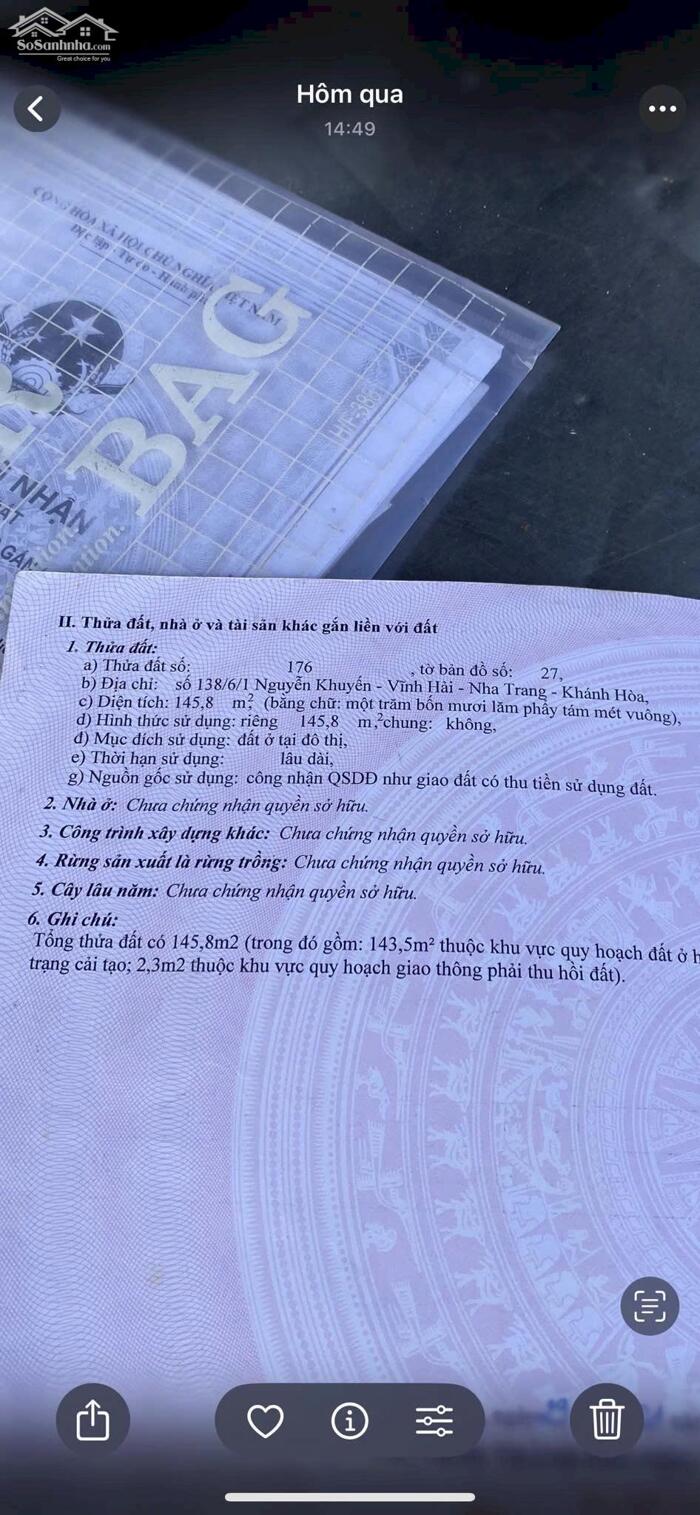 Hình ảnh Bán Lô Đất Tặng 7 Phòng Trọ – Vĩnh Hải, Bắc Nha Trang ⭐️ 0