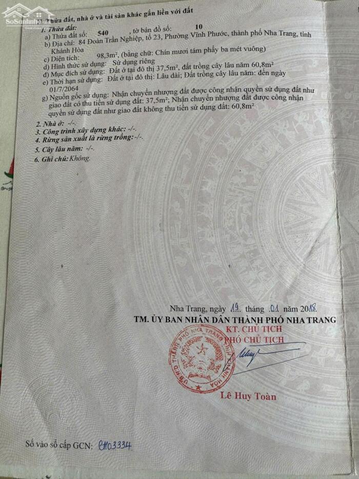 Hình ảnh Bán Đất Đẹp Đoàn Trần Nghiệp, Nha Trang – Gần Biển, Ngay Đại Học Nha Trang 0