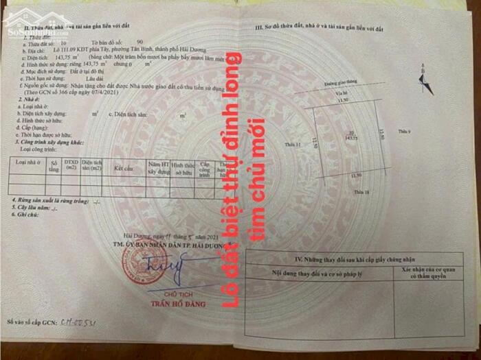 Hình ảnh Bán đất biệt thự Đỉnh Long – lô mặt tiền 11,5m – gần Trường Chinh 2