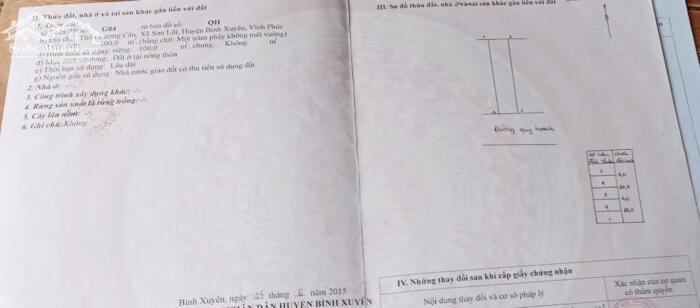 Hình ảnh Bán đất lương câu, Sơn lôi, Bình xuyên. mặt đường 43m 2