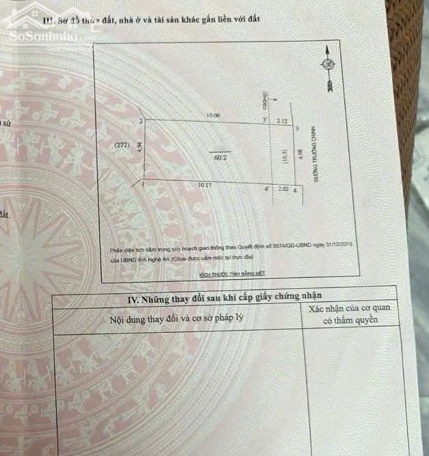 Hình ảnh Bán đất 60m2 mặt đường Trường Chinh, gần Nguyễn Thái Học, TP Vinh 1