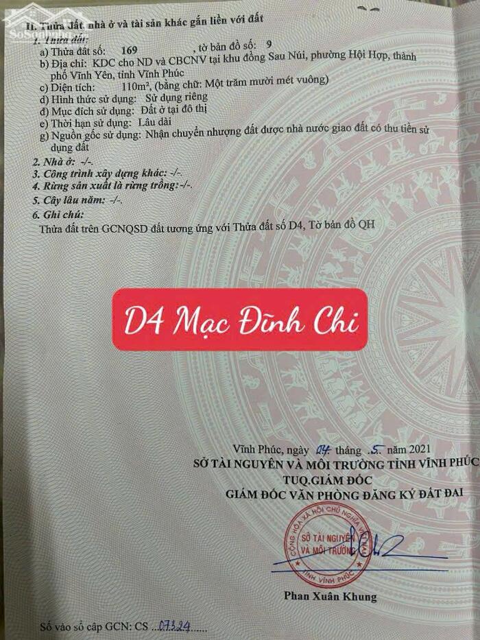 Hình ảnh Ban đất đẹp khu sau núi, Hội hợp, Vĩnh yên 3