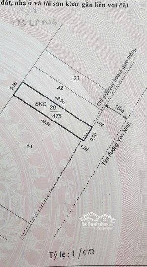 bán đất tại đường yên ninh, phường văn hải, phan rang - tháp chàm 45 triệu / m2, 475 m2