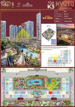Hàng độc quyền căn hộ cao cấp 1pn+1 có tầm View đắt giá nhất tại phân khu Kyoto - Vinhomes Thanh Hóa