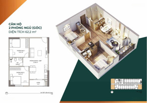 chính chủ cho thuê chung cư evergreen bg đẹp như mơ. căn góc 2pn, diện tích 62m2 tại toà g3