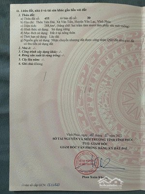 chính chủ bán lô đất 2 mặt đường, thôn tiên đài, xã văn tiến, huyện yên lạc, vĩnh phúc giá 6.2 tỷ