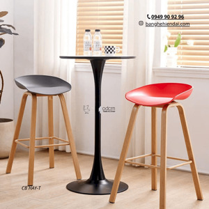 Ghế bar thân nhựa chân giả gỗ CB HAY-T ở HCM Furni.vn Hàng nhập khẩu đẹp rẻ