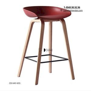 Ghế đảo bếp thân nhựa chân gỗ CB HAY-65S ở HCM Furni.vn Ghế nhập khẩu hiện đại giá rẻ