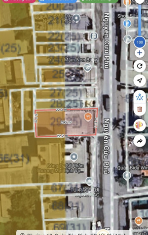 bán nhà c4 mặt tiền đường nguyễn cửu phú. ngang 11m dài 23m. tổng 230m2 có 137m2 thổ. lh 0907063739