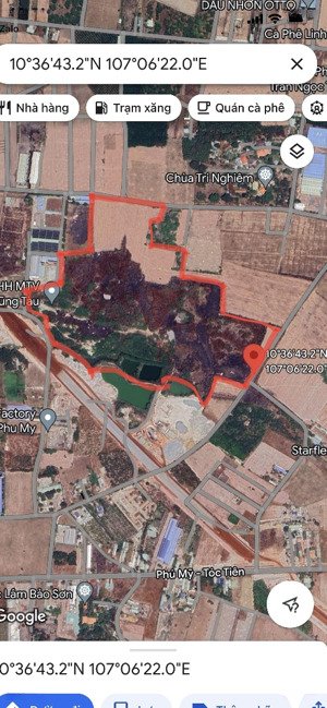 bán đất xây nhà xưởng tại xã tóc tiên, phú mỹ, bà rịa vũng tàu, diện tích 21ha giá thoả thuận