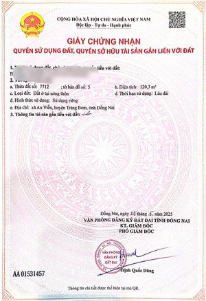 bán đất sổ riêng thổ cư 120m-gần trường học,gần chợ,gần kcn giang điền.an viễn-trảng bom