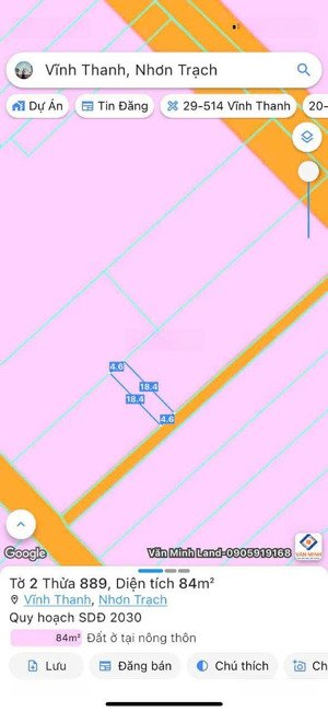 bán gấp đất vĩnh thanh, nhơn trạch, đồng nai. full thổ cư, dt 4,6mx18m, sổ đỏ đầy đủ, cơ hội đầu tư