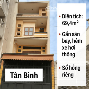 bán nhà 4 tầng 204m², hẻm xe hơi hoàng văn thụ tân bình gần sân bay- sổ hồng riêng,