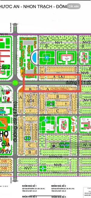 bán 1 cặp liền kề mặt tiền đường lê hồng phong dự án hud nhơn trạch, vị trí kim cương tại nt
