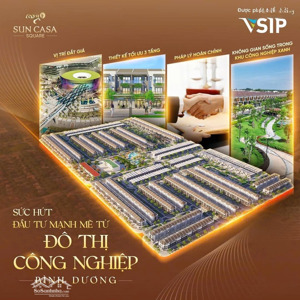 chính thức mở bán nhà phố thương mại sun casa square, vị trí mặt tiền đường db4, vsip 2 bình dương